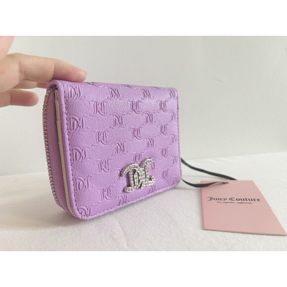 Juicy Couture That Bling Small Zip Around Wallet Violet Tulle NWT - Picture 1 of 5